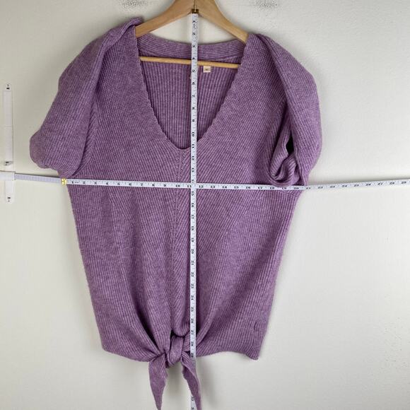 Moth Tie Front Knit Sweater Size XL Lilac Purple Tie Front Relaxed Anthopologie - Picture 11 of 11